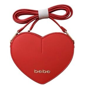 Bebe NWT Vibrant Red Heart Crossbody Bag